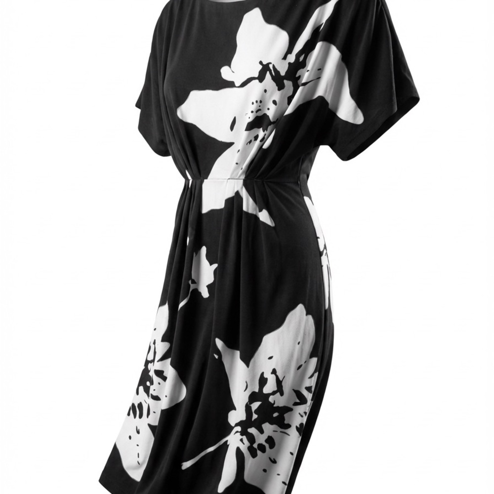 Banana Republic Monochrome Floral Midi Dress